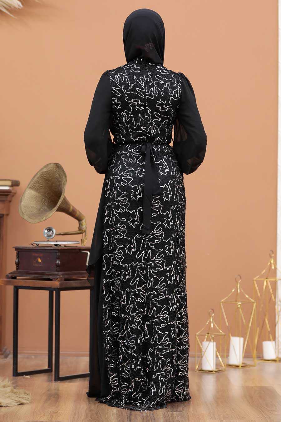 Neva Style - Elegant Silver Islamic Clothing Prom Dress 5516GMS