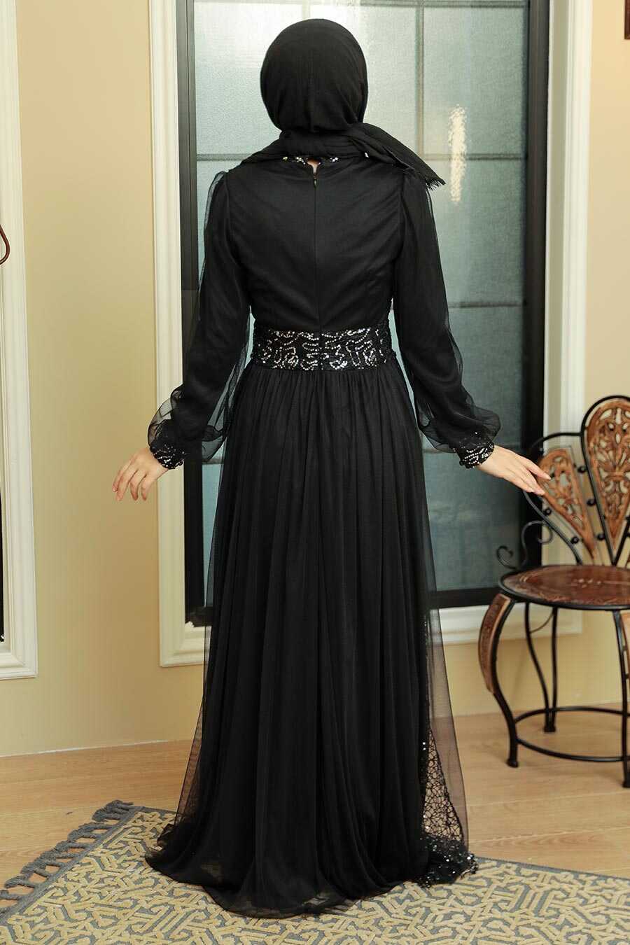 Silver Hijab Evening Dress 5696GMS