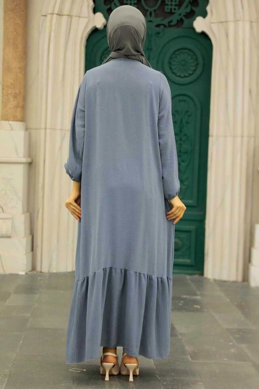Smoke Color Hijab Dress 7681FU - Neva-style.com