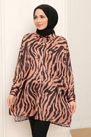 Sunuff Colored Hijab Tunic 10460TB - Thumbnail