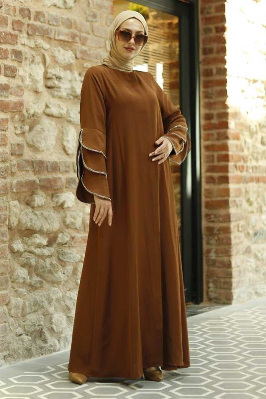 Sunuff Colored Hijab Turkish Abaya 345900TB - Neva-style.com