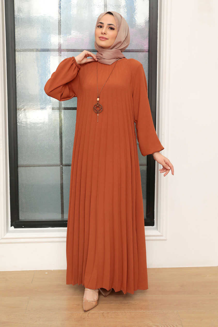 Terra Cotta Hijab Dress 30280KRMT