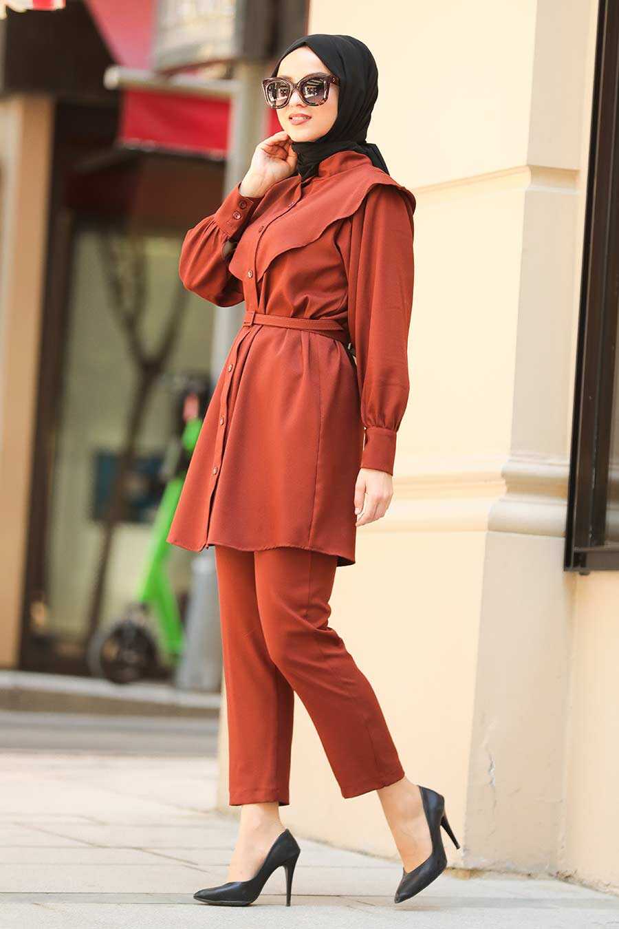 Terra Cotta Hijab Suit 5161KRMT - Neva-style.com