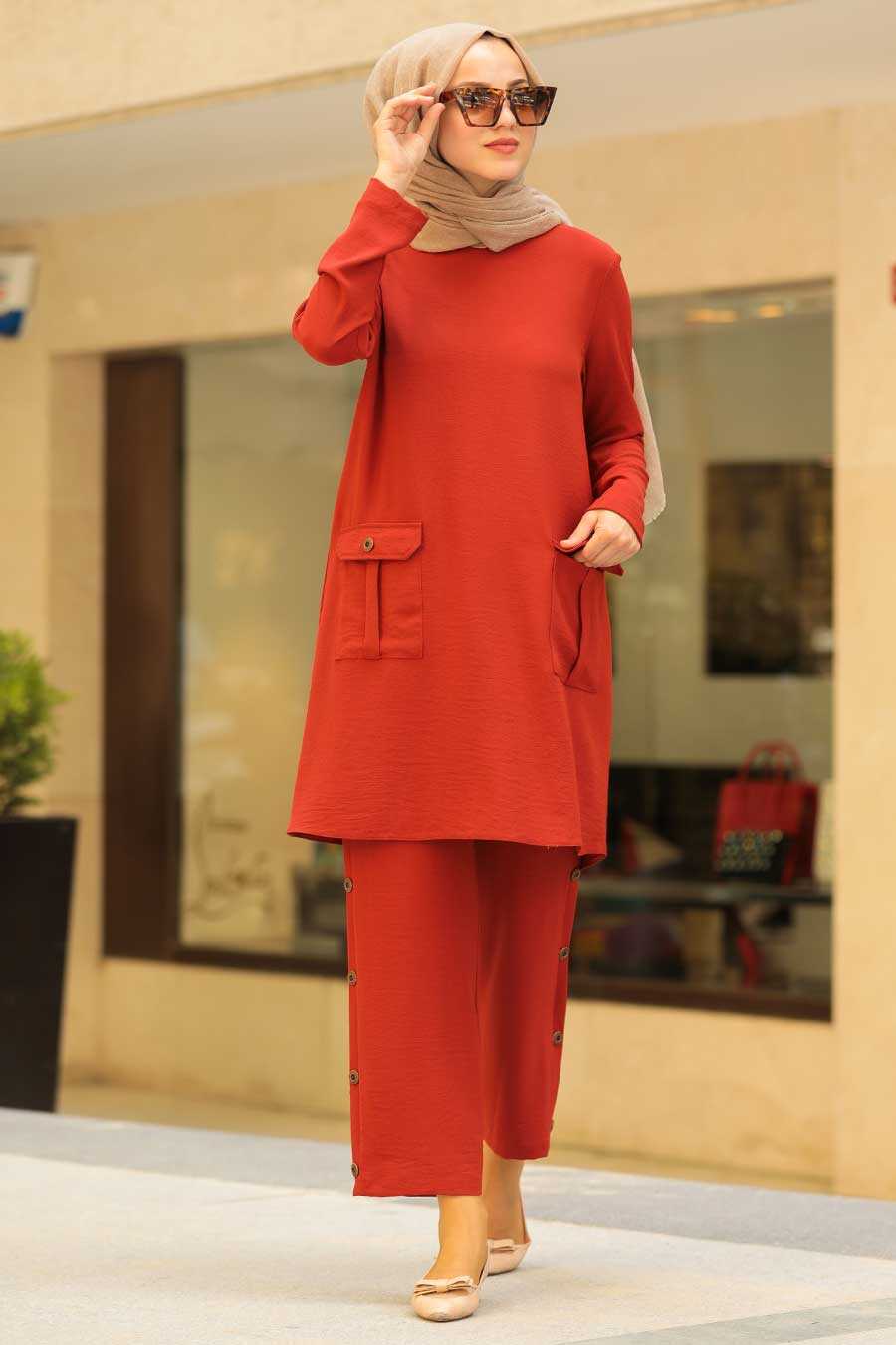 Terra Cotta Hijab Suit 5550KRMT - Neva-style.com