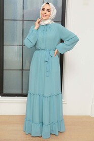 Turqouse Hijab Dress 5726TR - Thumbnail